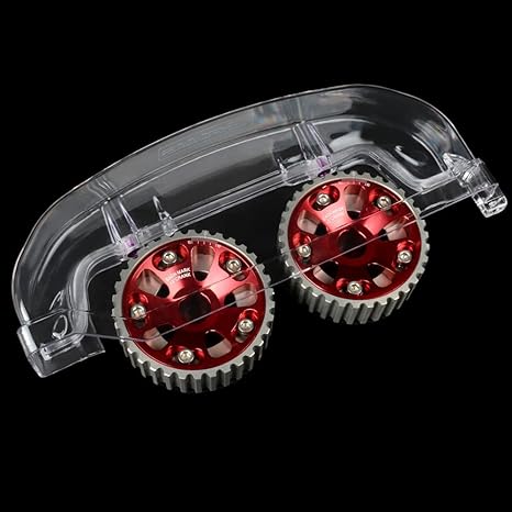G-PLUS Clear Cam Gear Timing Belt Cover Compatible with Mitsubishi Eclipse 4G63 Turbo DSM 1G EVO